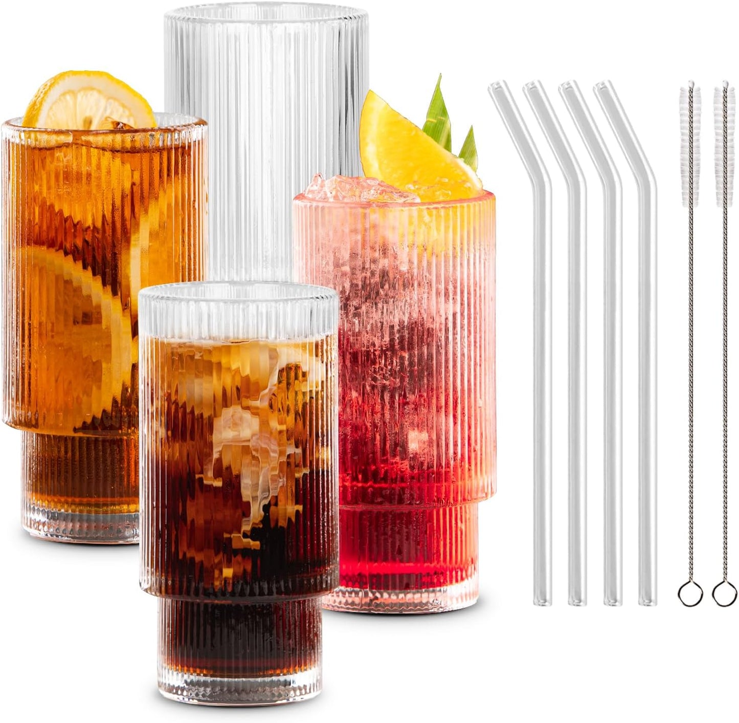 Combler Ribbed Glass Cups